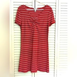 Arizona Jean company red and white shirt‎ sleeved striped dress XL